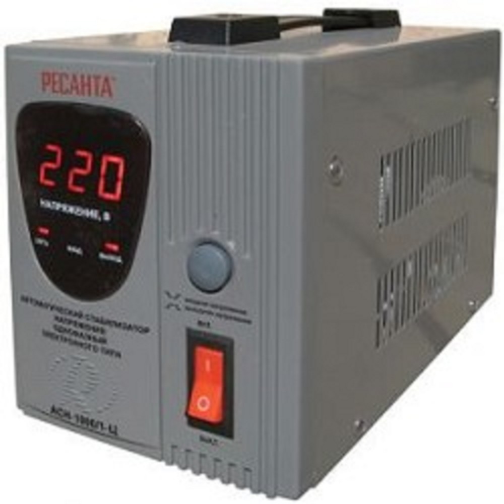 Ресанта АСН-1 000/1-Ц 63/6/2 Стабилизатор 220В±8%, Габариты 237х140х170, Вес 4 кг 4607076037617