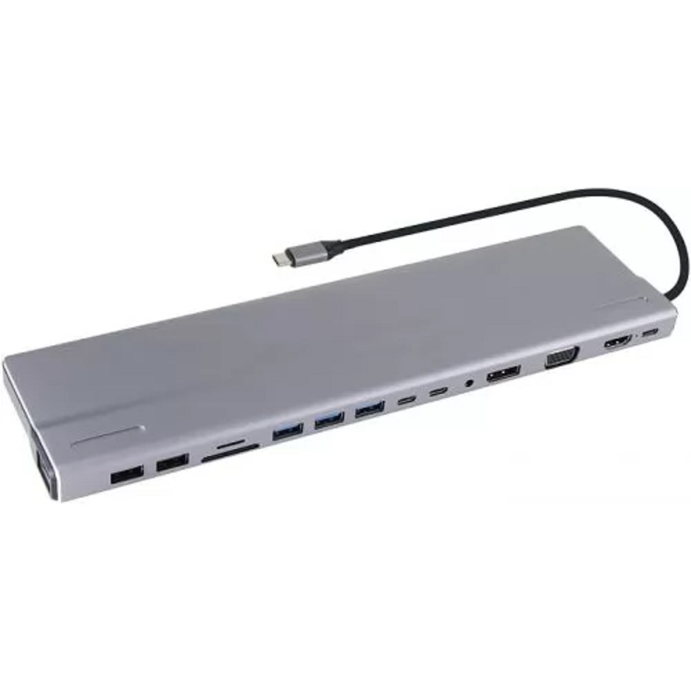 VCOM CU4703  Адаптер TypeC -->3*USB3.0+2*USB2.0+VGA+RJ45+SD+TF+AUD+HDMI+DP+2*USB3.1 Data+PD[4895182217294]