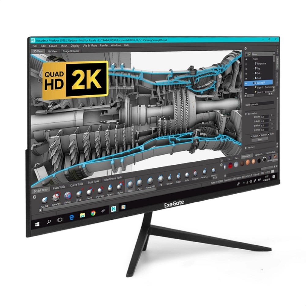 LCD ExeGate 27" ES2707CA SmartView {IPS 2560x1440 75Hz 1ms 16:9 300cd 1000:1 178/178 HDMI DisplayPort USB VESA} [EX297307RUS]