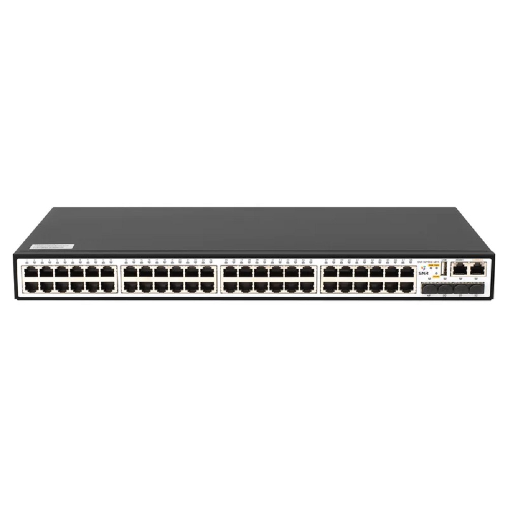 SNR SNR-S2995G-48TX Управляемый коммутатор уровня 3, 48 портов 10/100/1000Base-T и 4 порта 1/10G SFP+, VSF HA, встроенный БП ~220V AC