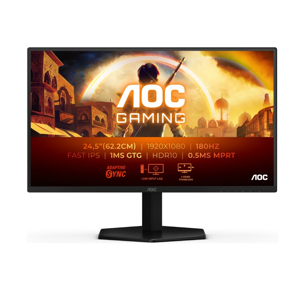 LCD AOC 24.5" 25G42E {IPS 1920x1080 180Hz 1ms 300cd HDMI DisplayPort HDR10 Internal VESA}