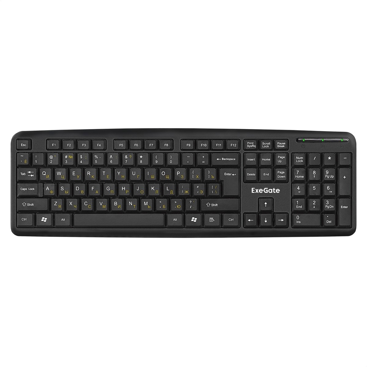 Exegate EX279938RUS Клавиатура Exegate LY-331L2, <USB, шнур 2,2м, черная,  104кл, Enter большой>, Color box