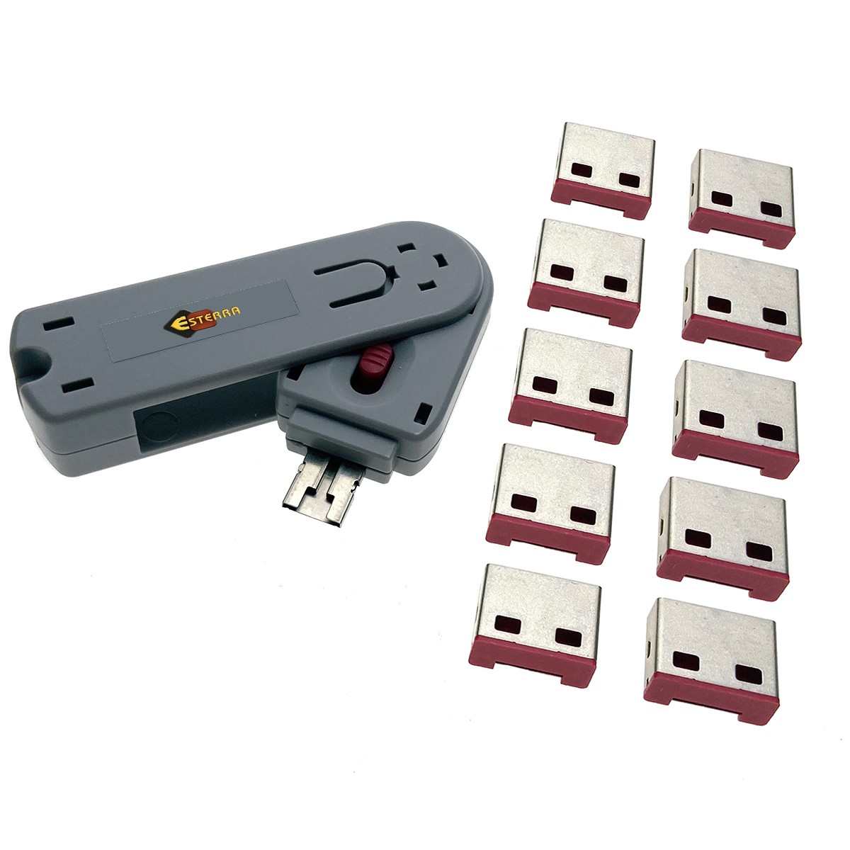 Espada USB блокиратор портов (в комплекте 10 заглушек) ELock10, Esterra (46006)