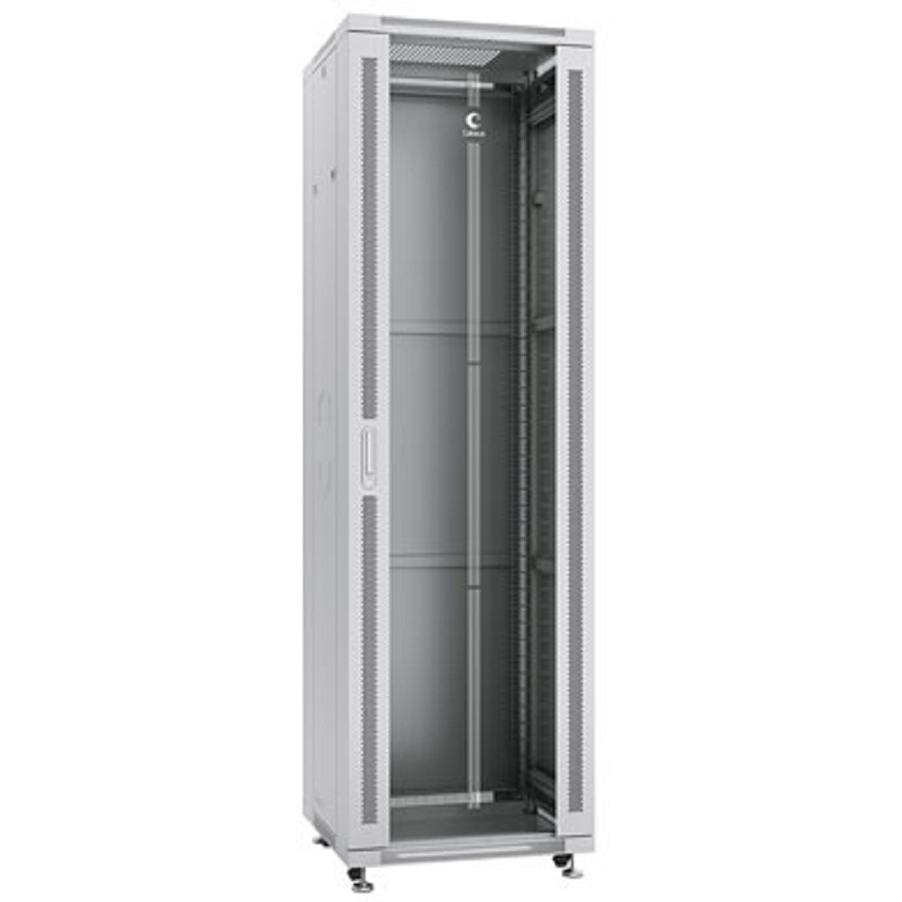 Cabeus SH-05C-42U60/100 Шкаф монтажный телекоммуникационный 19" напольный для распределительного и серверного оборудования 42U 600x1000x2055mm (ШхГхВ) передняя стеклянная и задняя сплошная металлическ
