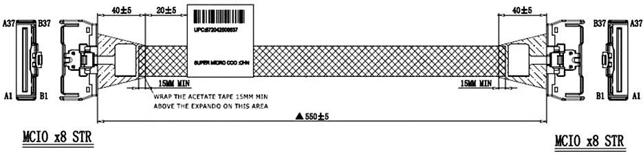Кабель SuperMicro CBL-MCIO-1255M5FH