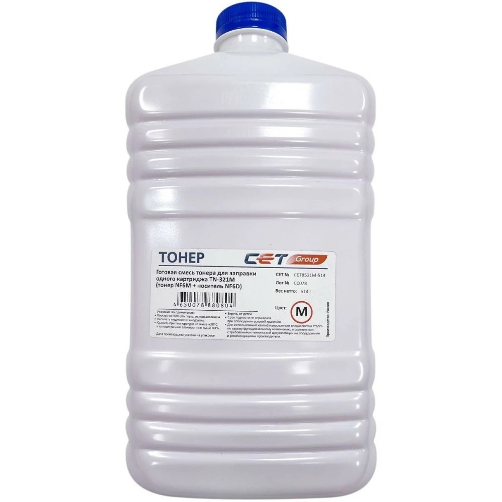 Тонер NF6M + носитель NF6D TN-321M для KONICA MINOLTA Bizhub C224/284/364 (CET) Magenta, 514г/бут, CET8521M-514, TN-321M