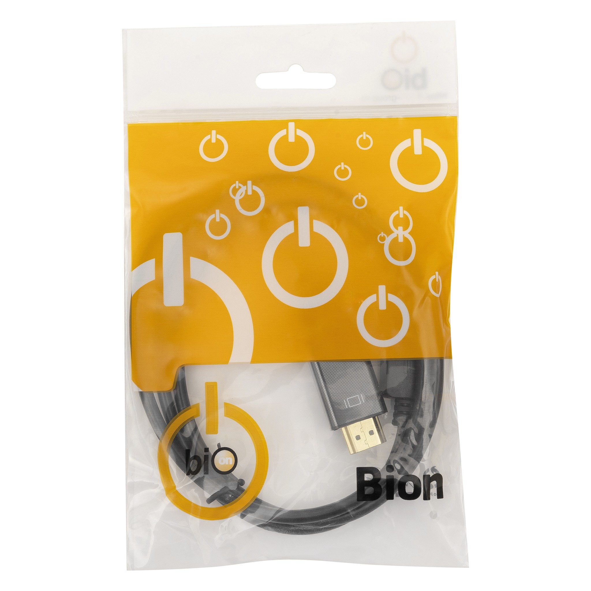 Bion Кабель DisplayPort - HDMI, 20M/19M, однонаправленный конвертор сигнала с DisplayPort в HDMI, 1 м, черный [BXP-CC-DP-HDMI-010]