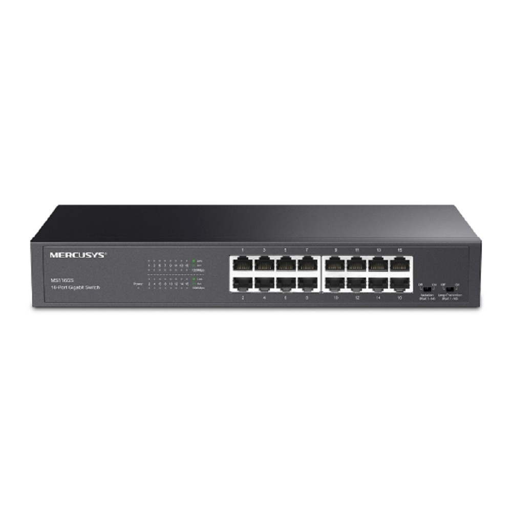 Mercusys MS116GS Коммутатор с 16 гигабитными портами для размещения на столе или в стойке