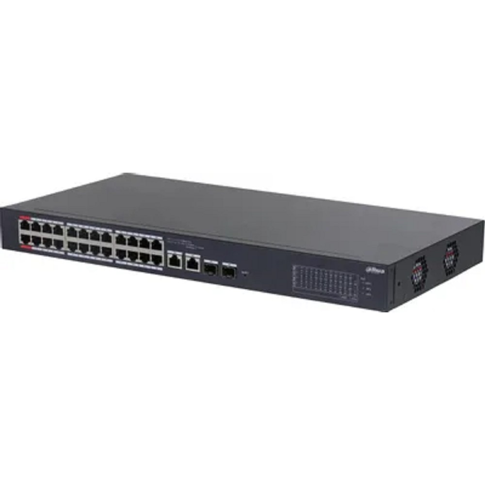 DAHUA DH-CS4226-24ET-375 24-портовый PoE коммутатор облачный 24 RJ45 10/100Мбит/с (PoE/PoE+/Hi-PoE), 2 комбинированных SFP/RJ45 10/100/1000Мбит/с (uplink)