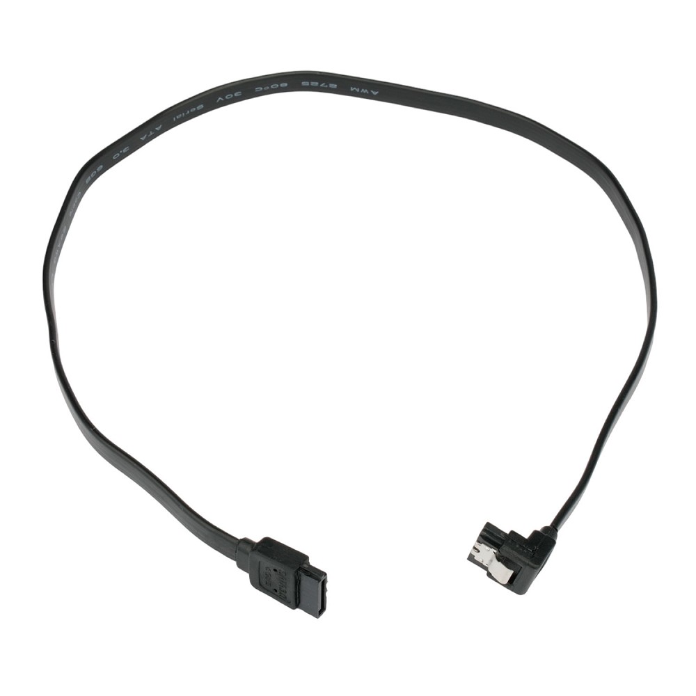 Cablexpert Кабель интерфейсный SATA Sata3 7pin / 7pin, угловой, защелка, 50см, черный, пакет (CC-SATAM-DATA90-BL-50CM)