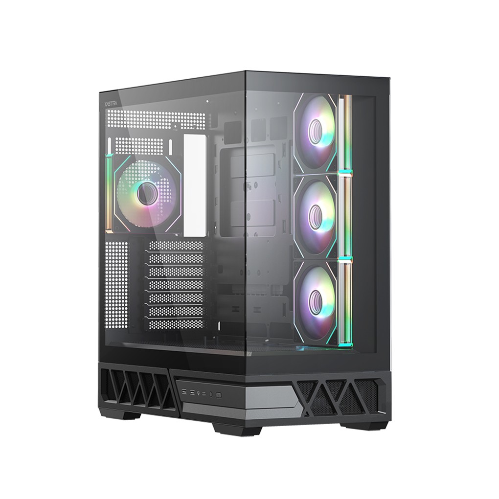 XASTRA Корпус Q700 7ARGB-C10-UC Black ATX/Aquarium/Screewless/7x120mm ARGB PWM mirror fans/Argb+PWM HUB 10port/Type C Q700-7FM12A-C10-UC