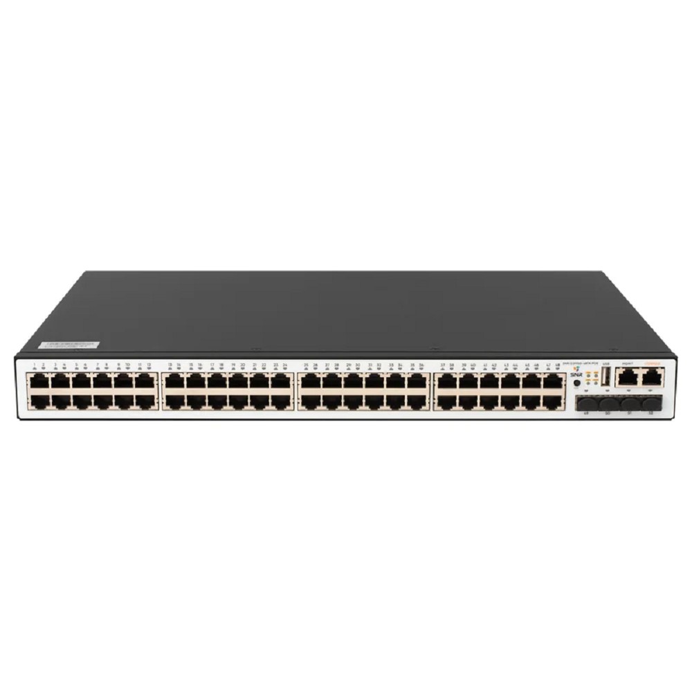 SNR SNR-S2995G-48TX-POE Управляемый PoE коммутатор уровня 3, 48 портов 10/100/1000Base-T, 4 порта 1/10G SFP+, бюджет PoE 740 Вт, VSF HA, встроенный БП ~220V AC, RPS 52-57V DC