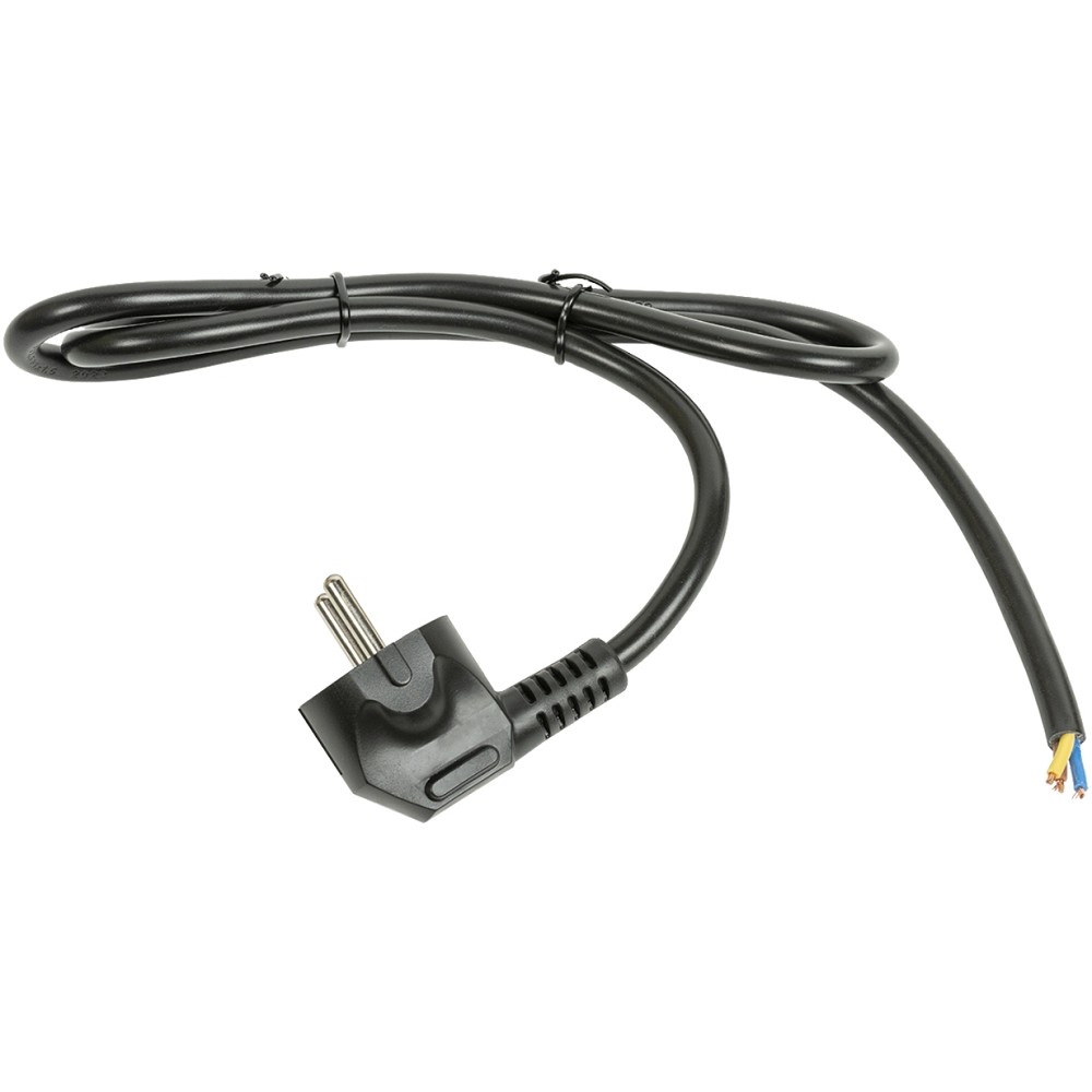 Кабель питания Filum FL-PC-SH90-C2-3.0-BK ПВС-ВП 3x1.5 CEE 7/7(Schuko) угловая - свободный конец, 220/250В, 16А, чёрный, 3м (1035735)