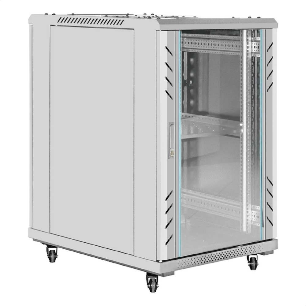 Exegate EX301396RUS Шкаф телекоммуникационный 19" напольный 18U ExeGate EC-FS-18U.600.800.G.GREY (19”, 18U, 600x800x987mm (ШхГхВ), передняя дверь закаленное стекло, задняя перфорированная дверь, съемн