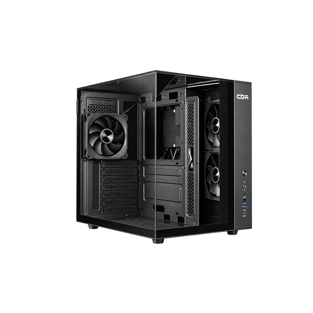 CBR Корпус ATX Cube X810BK, без БП, 1*USB Type-C, 1*USB 3.0, 1*USB 2.0, HD Audio+Mic, 3*fans, Black [PCC-ATX-X810BK-WPSU]
