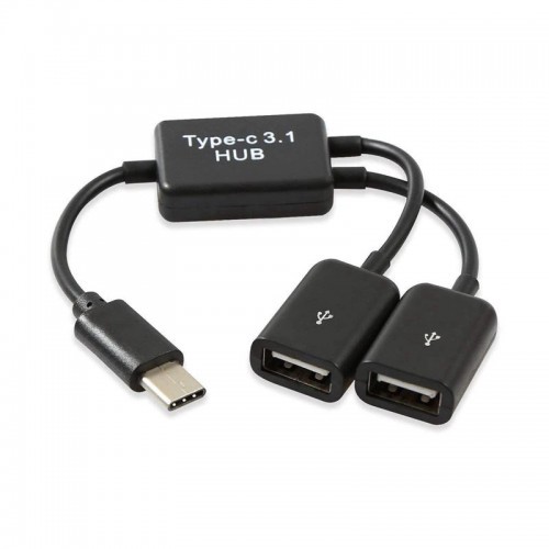 KS-is KS-813 Адаптер OTG 2xUSB 2.0 F в USB-C M 													