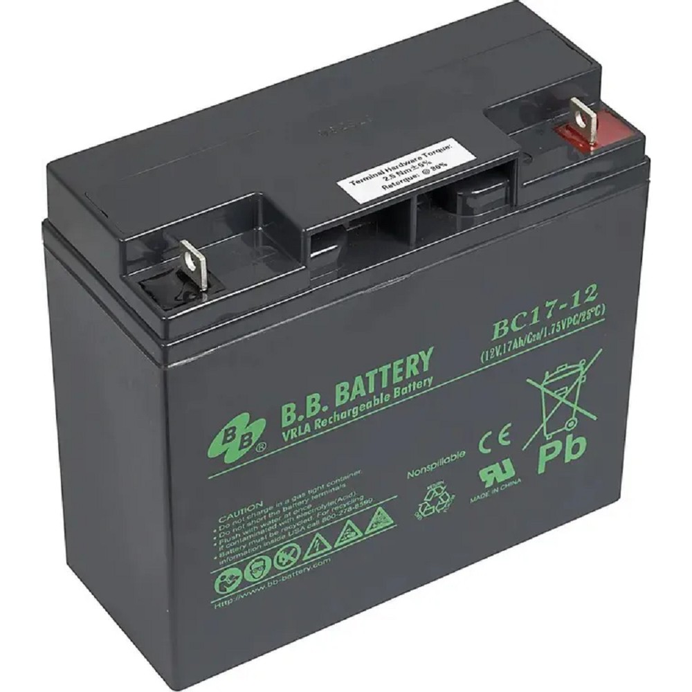 АКБ B.B. Battery BC 17-12 (12В 17Ач  ДхШхВ 181х76х166 мм, масса 5,62 кг) клеммы B1