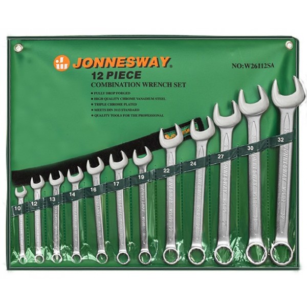 JONNESWAY (W26112SA) Набор ключей гаечных комбинированных в сумке, 10-32 мм, 12 предметов 