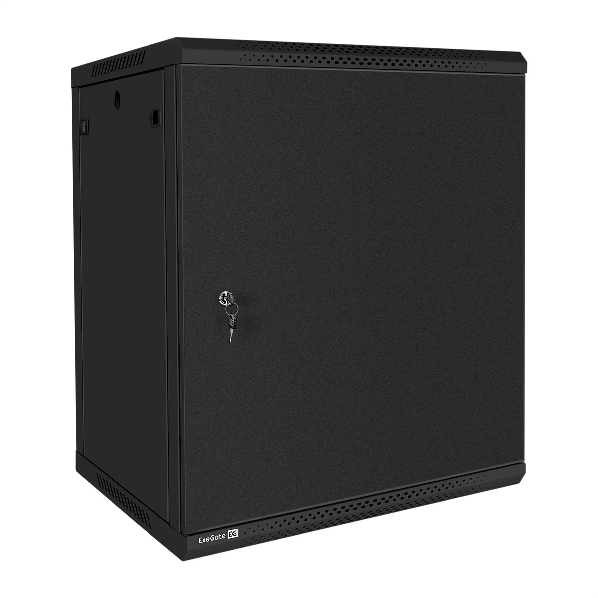 Exegate EX300268RUS Шкаф телекоммуникационный 19" настенный 15U ExeGate EC-WM-15U.600.M.BLACK (19”, 15U, 600x600x769mm (ШхГхВ), передняя дверь металл, съемные боковые панели, пыле- и влагозащита IP23,