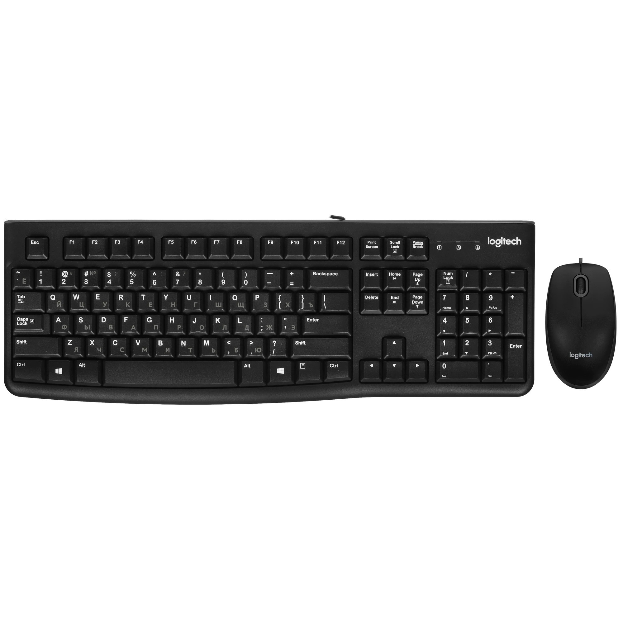 920-002561 Logitech Клавиатура + мышь Desktop MK120 USB оригинальная заводская гравировка RU/LAT