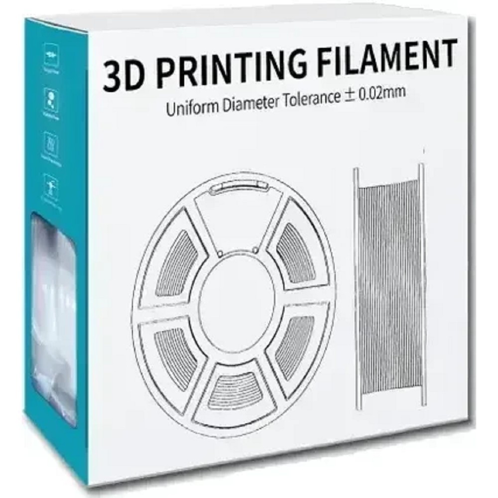 Филамент NVPRINT PLA+ Trasparent White для 3D печати диаметр 1.75мм  длина 330 метров  масса 1 кг