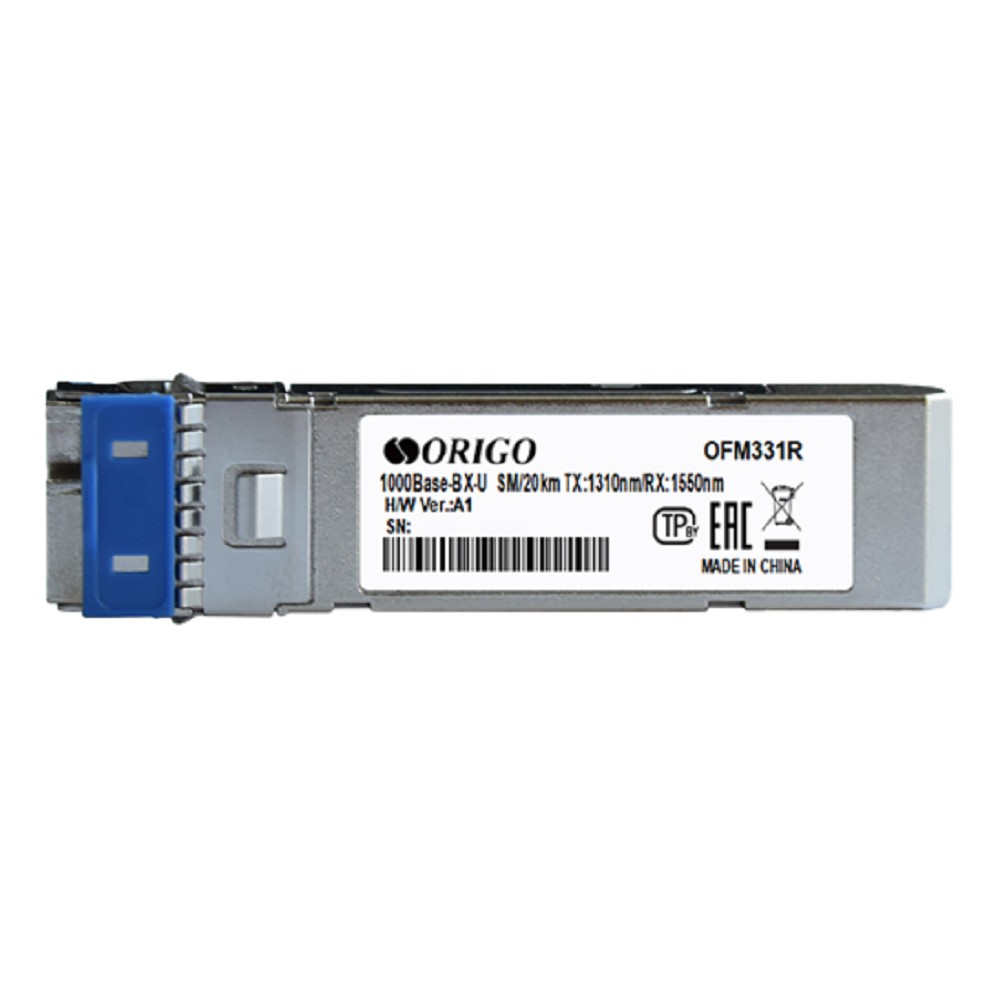 ORIGO OFM331R/20KM/A1A WDM SFP-трансивер, 1000Base-BX-U (Simplex LC), Tx: 1310нм, Rx: 1550нм, одномод, до 20км