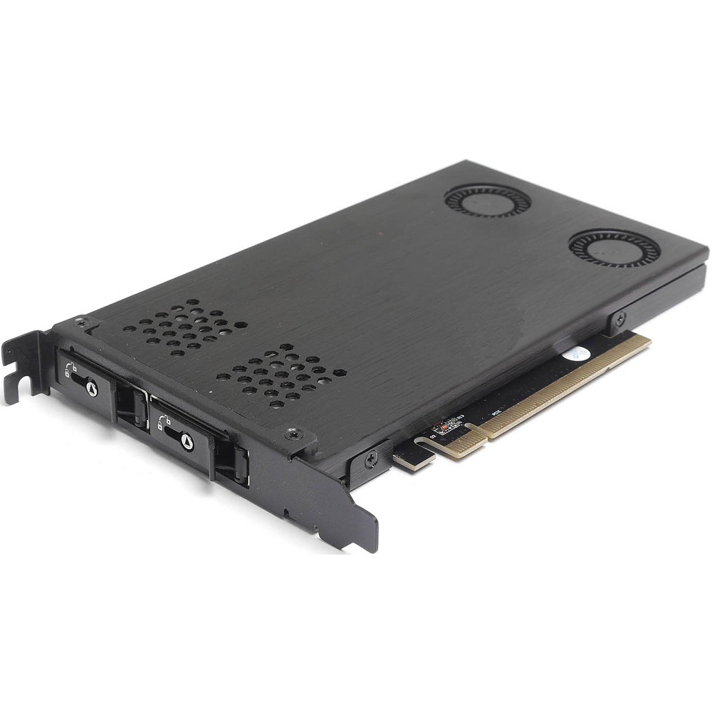 Procase P2-102-M2-BK Корзина 2*M.2 NVMe Gen4 SSD(length 2242/2260/2280 ),PCIe x4 NVMe and PCIe-AHCI M.2 SSD (черный) hotswap mobie rack module (1x expantion slot),FH