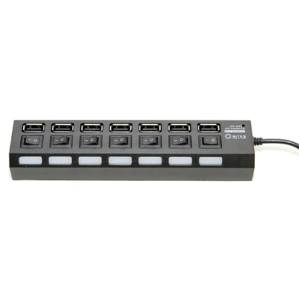 5bites HB27-203PBK Концентратор 7*USB2.0 / БП 5В-2А / 1M / BLACK