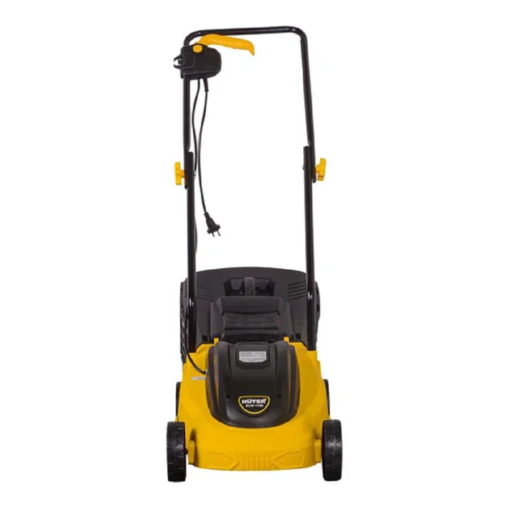 Huter ELM-1100 Газонокосилка электрическая [70/4/2] { 220В, 1,1 кВт, высота среза 28 / 45 / 55 мм, ширина среза 380 мм, объем травосборника 28 л }