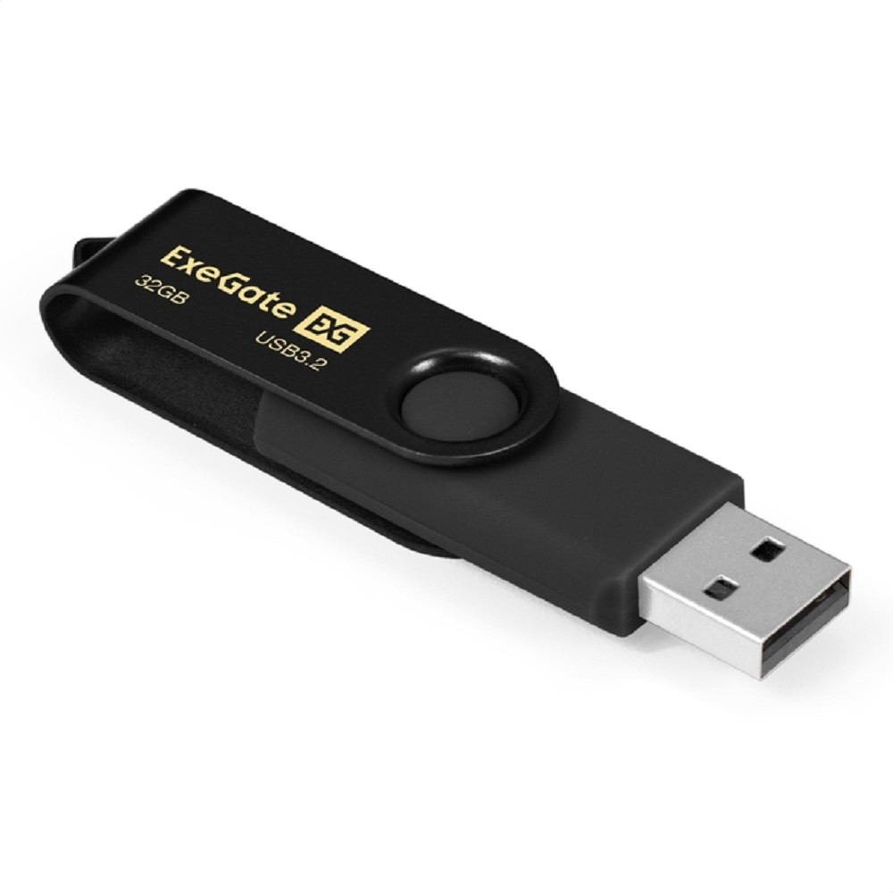 Exegate EX302044RUS USB-флеш накопитель ExeGate Jet 32GB черный (USB2.0, 480Mbps, пластик/металл)