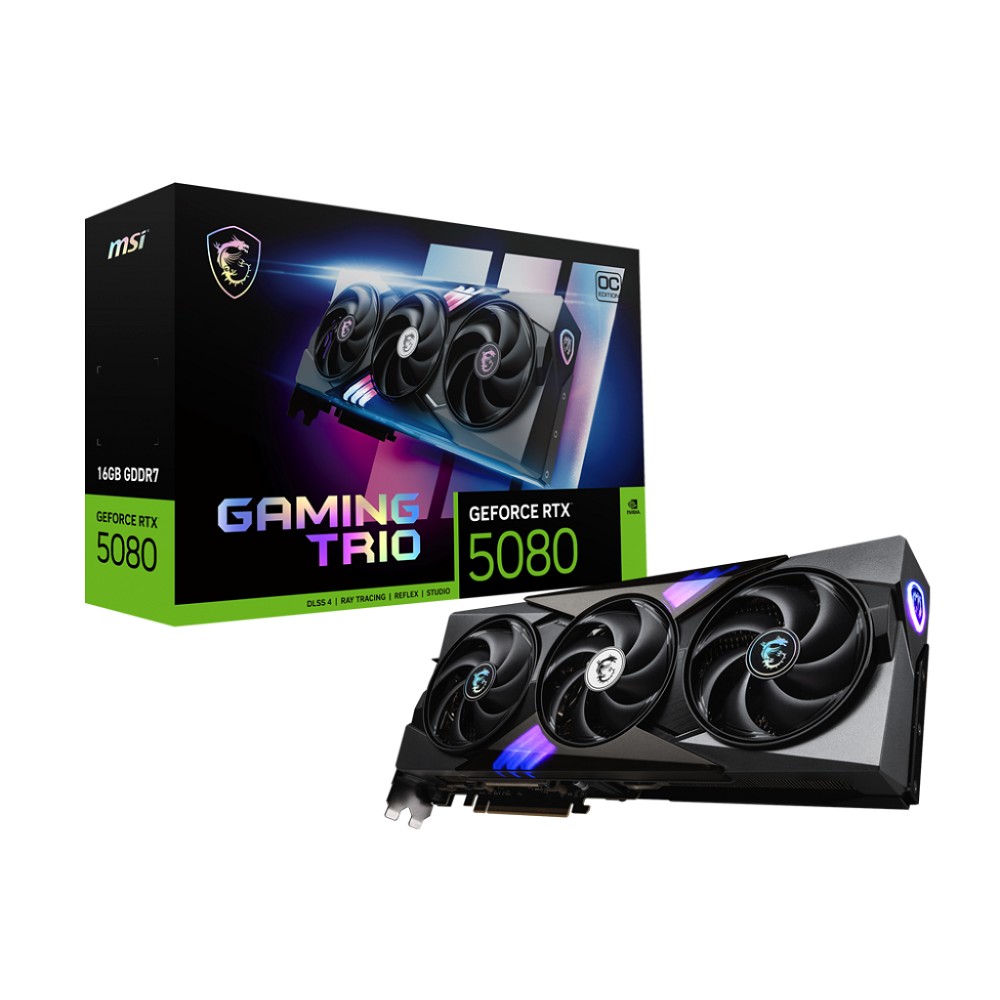 MSI RTX 5080 16G GAMING TRIO {RTX 5080, HDMI, DP*3, 16G, D7}