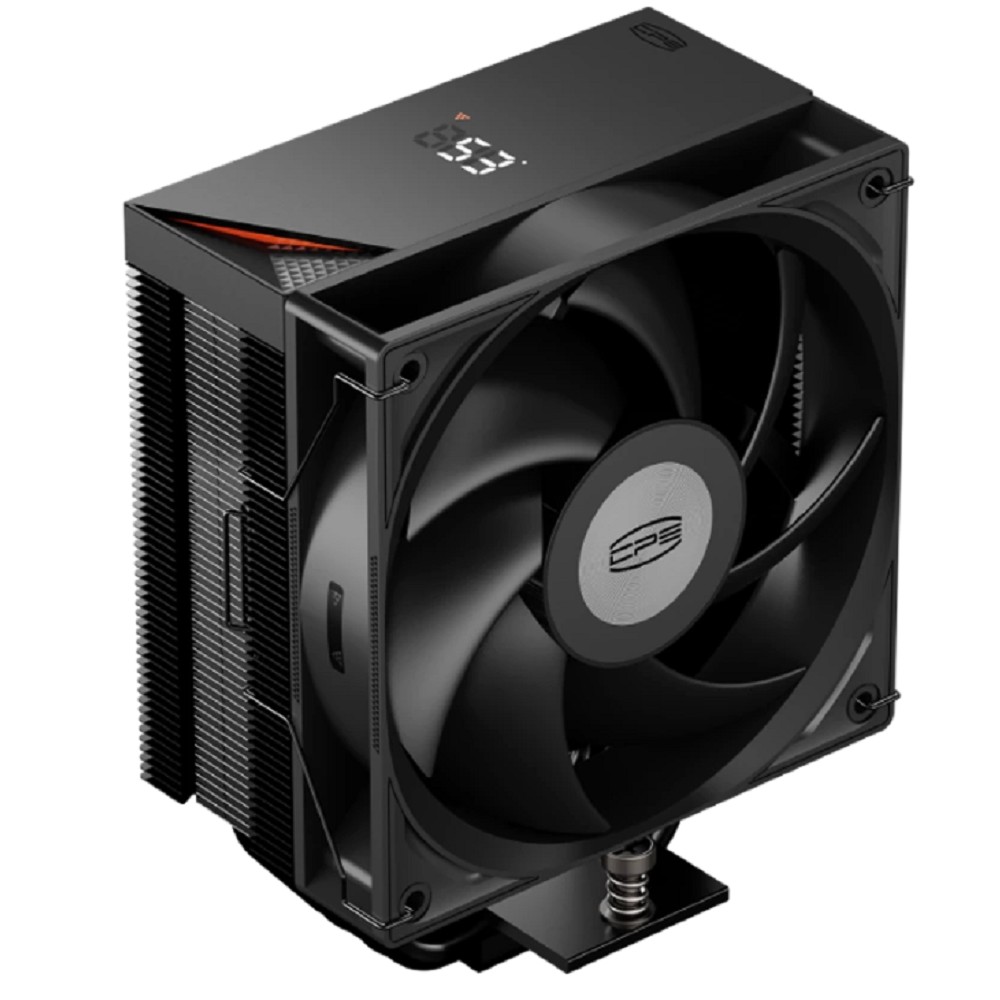 Кулер для процессора/ PCCooler RT500 Digital BK (240W, 4-pin PWM, LED temp., 152mm, Al/Cu, 5x6mm, 1x120mm, 73.32CFM, 34.9dBA, 2200RPM, S: 1851/1700/1200/115X, AM5/AM4, black)