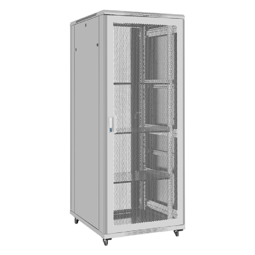 Exegate EX300285RUS Шкаф телекоммуникационный 19" напольный 42U ExeGate EC-FS-42U.800.1000.V.V.GREY (19”, 42U, 800x1000x2054mm (ШхГхВ), передняя перфорированная дверь, задняя двойная перфорированная д