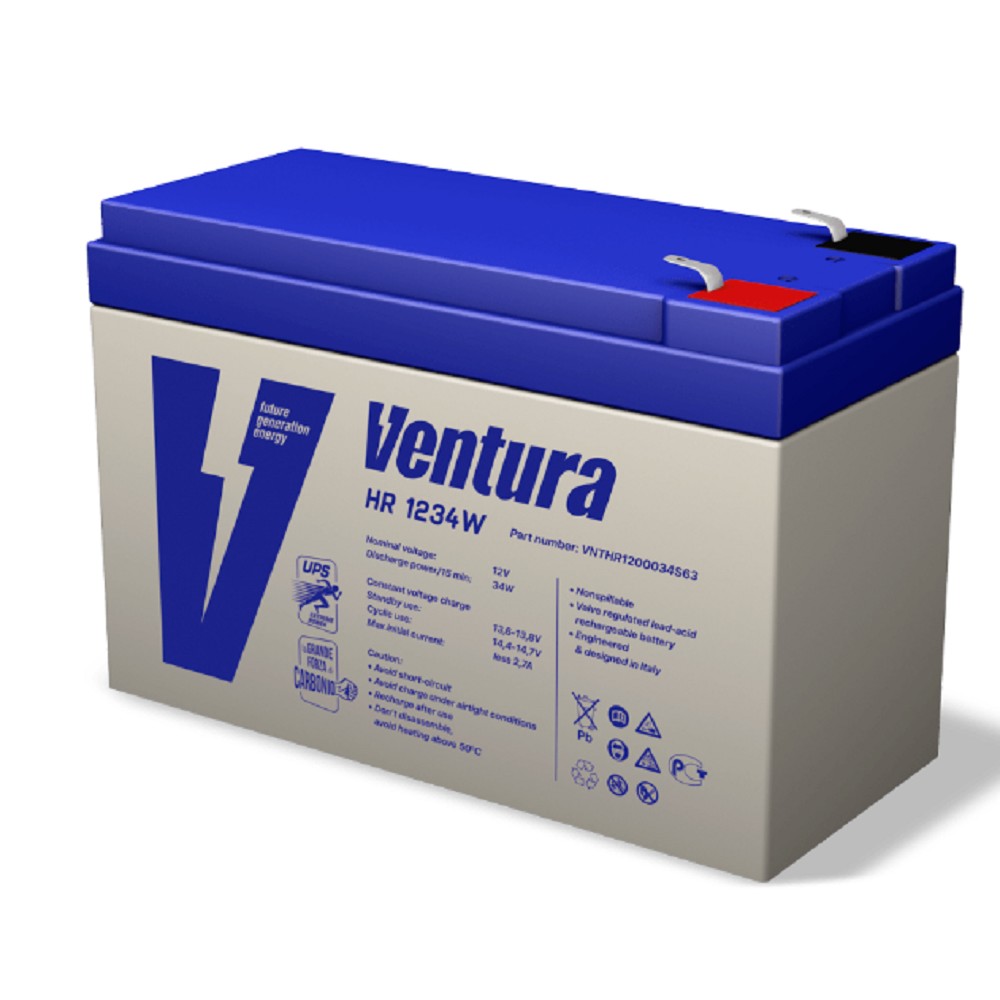 АКБ Ventura HR 1234W 12V/222 Вт/блок {9Ач, S63 (F2), ДхШхВ 151х65х100мм, 2.62кг, срок службы 10 лет}