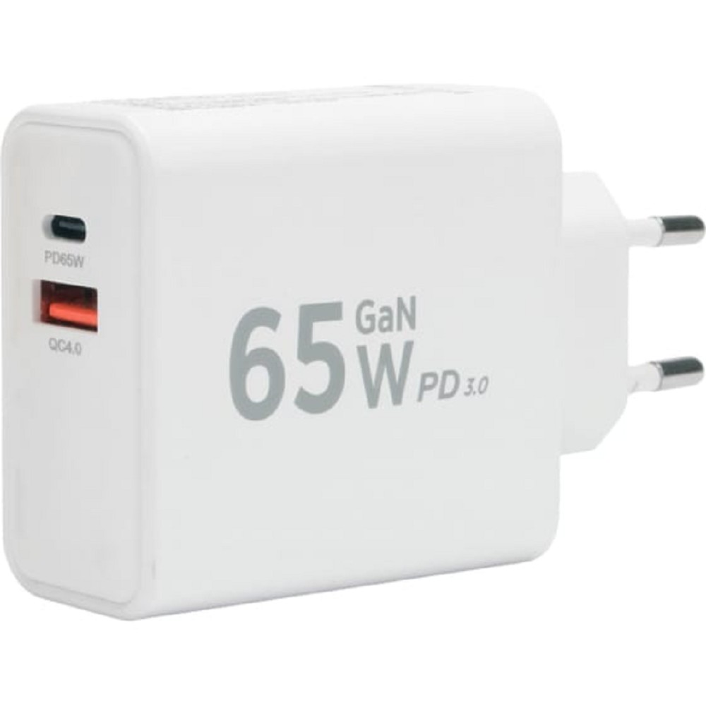 Зарядное устройство Cablexpert 65Вт GaN, QC4.0/PD3.0, 1xUSB, 1xType-C, белый, коробка (MP3A-PC-50)
