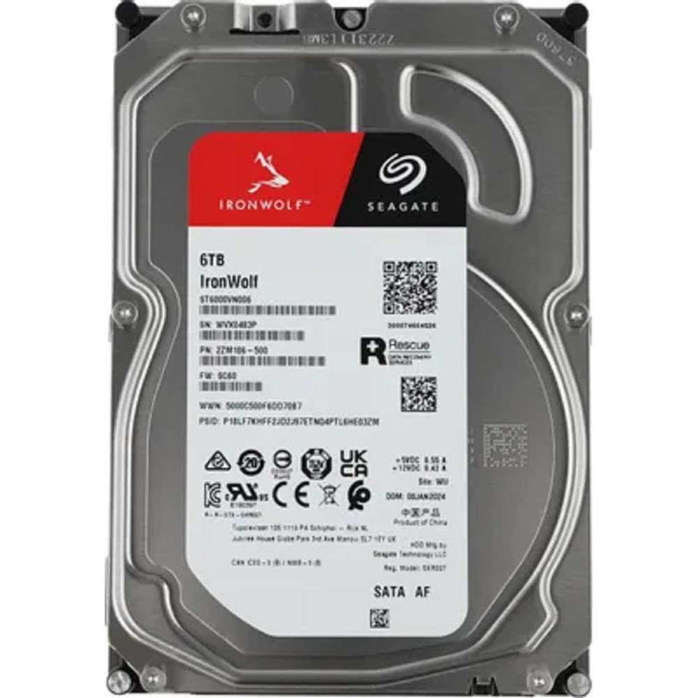 6TB Seagate Ironwolf (ST6000VN006) {SATA 6.0Gb/s, 5400 rpm, 256mb buffer, 3.5", для NAS}