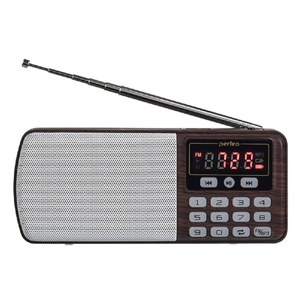 Повреждение упаковки Perfeo радиоприемник цифровой ЕГЕРЬ FM+ 70-108МГц/ MP3/ питание USB или BL5C/ коричневый (i120-BK) [PF_A4463]