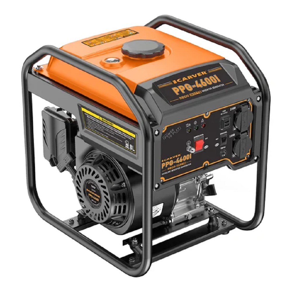 Генератор CARVER  PPG -4600I инверторный [01.020.00055] { (3,5/3,8 кВт, 220В, 2 розетки, USB)(24шт/пал) }