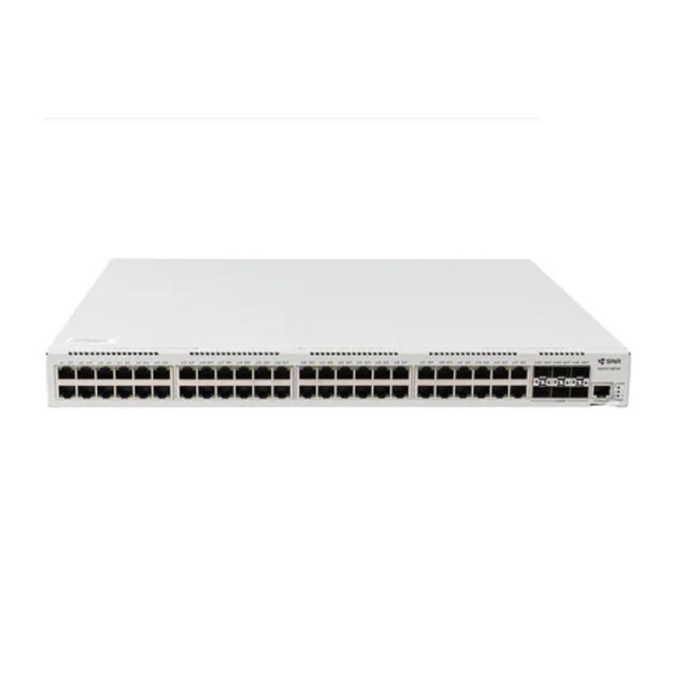 SNR SNR-S5311G-48TX-POE-2AC-R Ethernet коммутатор, 48 портов 10/100/1000Base-T, 6 портов 1/10GBase-X SFP+, L2+,  2 Hot Swap БП в комплекте 220V AC  (бюджет 760Вт) (Российское ПО (ЕРРП))