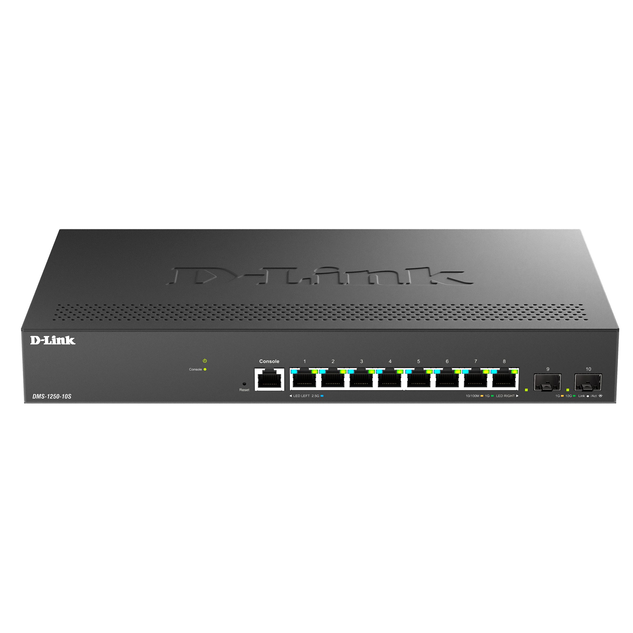D-Link DMS-1250-10S/A1A/6KV Управляемый L2 коммутатор с 8 портами 10/100/1000/2.5GBase-T и 2 портами 10GBase-X SFP+