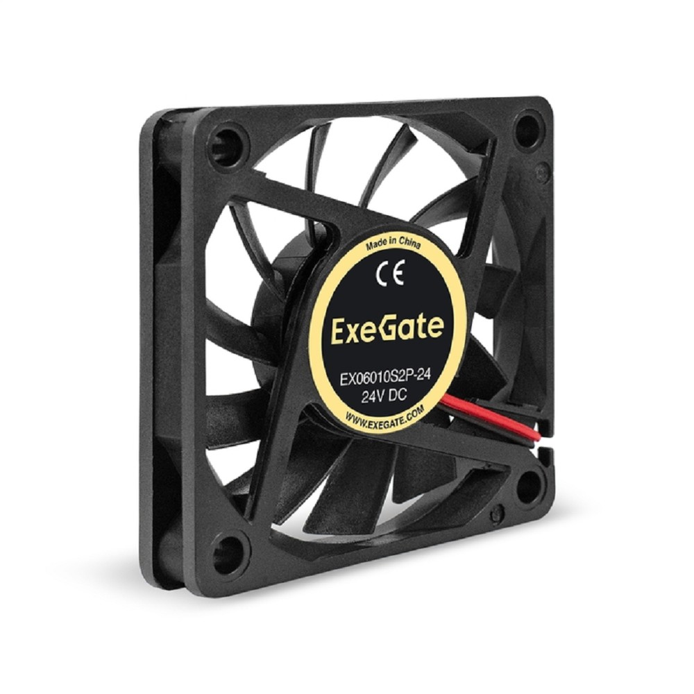 Exegate EX295203RUS Вентилятор 24В DC ExeGate EX06010S2P-24 (60x60x10 мм, Sleeve bearing (подшипник скольжения), 2pin, 3000RPM, 24.1dBA)