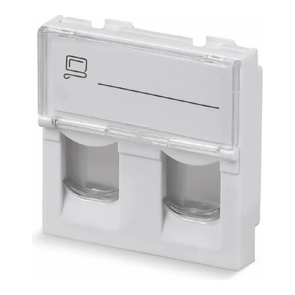 Cabeus FP-L-45-2M Вставка 45x45 (Mosaic) для 2 модулей формата Keystone Jack (арт.078610)