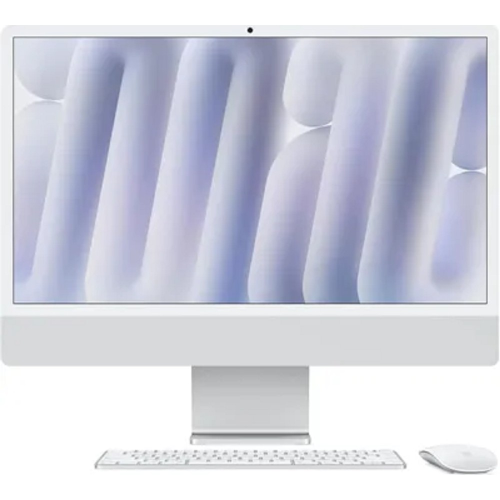 Apple iMac 24-inch 2024 [MWUU3X/A] (КЛАВ.РУС.ГРАВ.) Silver 24" Retina 4.5K {(4880x2520) M4 10C CPU 10C GPU/16GB/256GB SSD/рекоменд.переход.1979059/1991284}