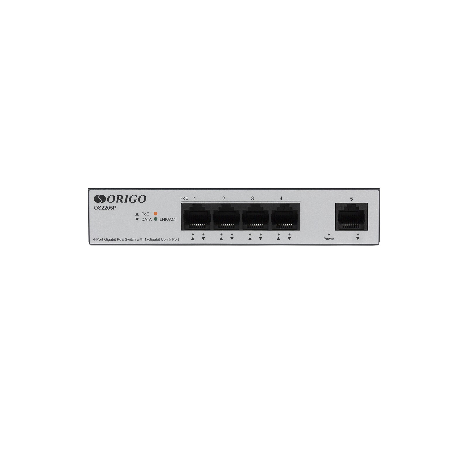 ORIGO OS2205P/60W/A1A Неуправляемый PoE-коммутатор 4x1000Base-T PoE+, 1x1000Base-T, PoE-бюджет 60 Вт