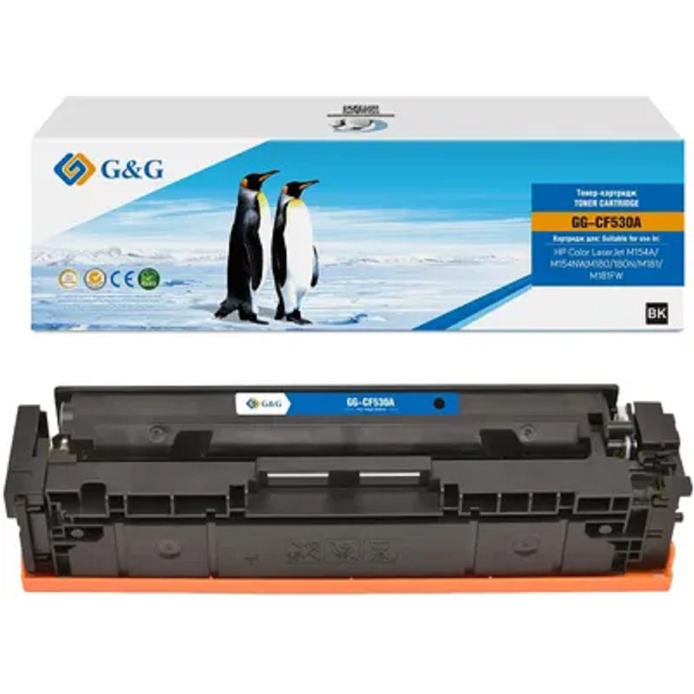 Картридж G&amp;G,GG-CF530A  аналог HP CF530A/205A черный 1.1k с чипом