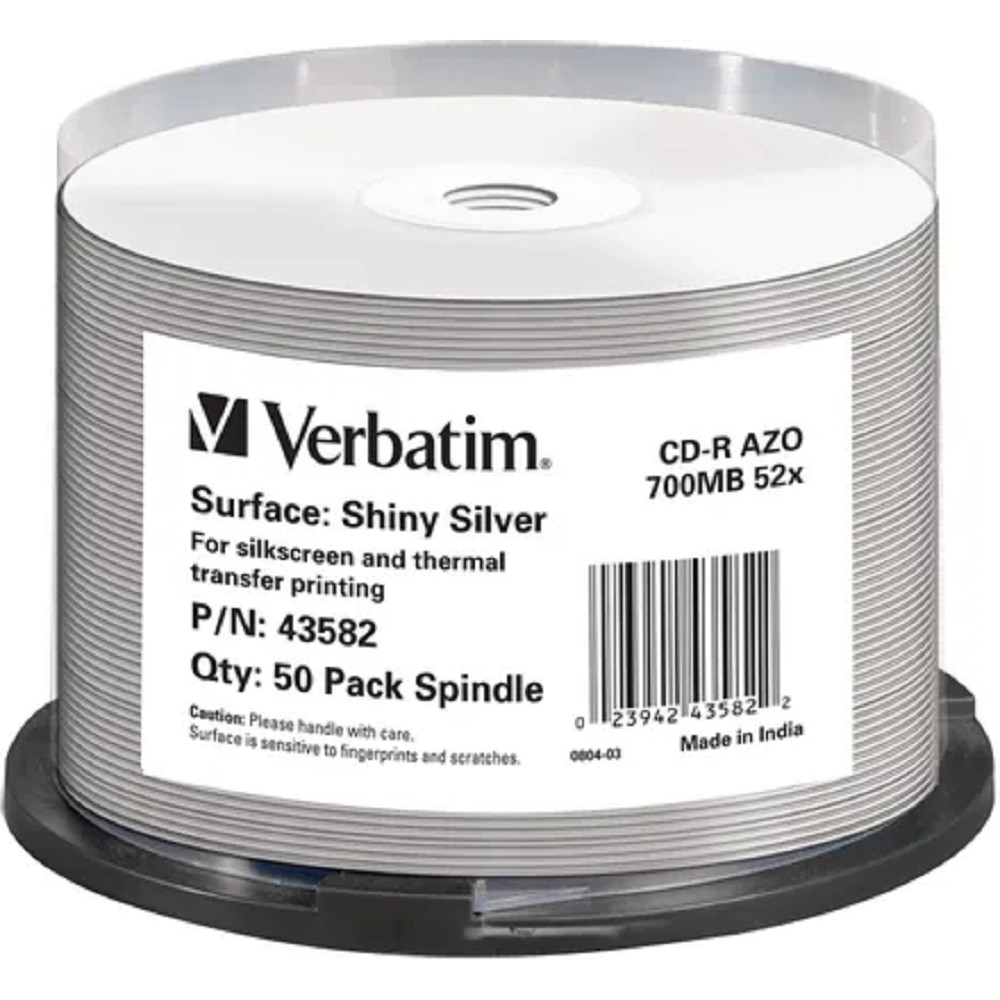 Verbatim  Диск CD-R Verbatim 700Mb 52x Cake Box (50шт) Printable (43582)