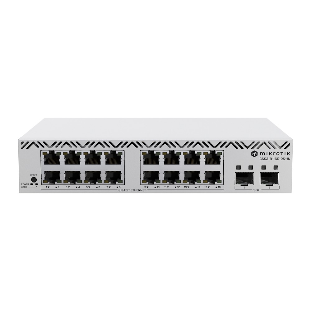 MikroTik CSS318-16G-2S+IN Коммутатор управляемый, 16x 1Gbit, 2x SFP+, настольный