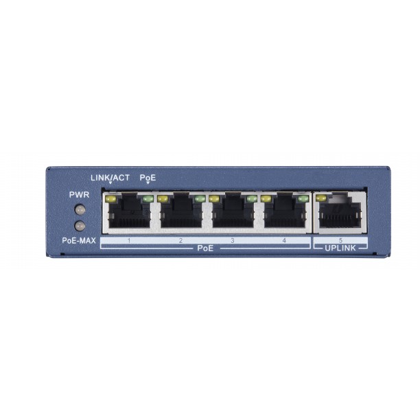 HIKVISION DS-3E0505P-E 4 RJ45 1000M PoE  с грозозащитой 6кВ