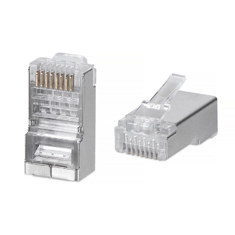 Cabeus 8P8C-SH-C6 Коннектор RJ-45 под витую пару, категория 6/7, экранированный, универсальный (для одножильного и многожильного кабеля) для проводников с толщиной по изоляции до 1,05 мм