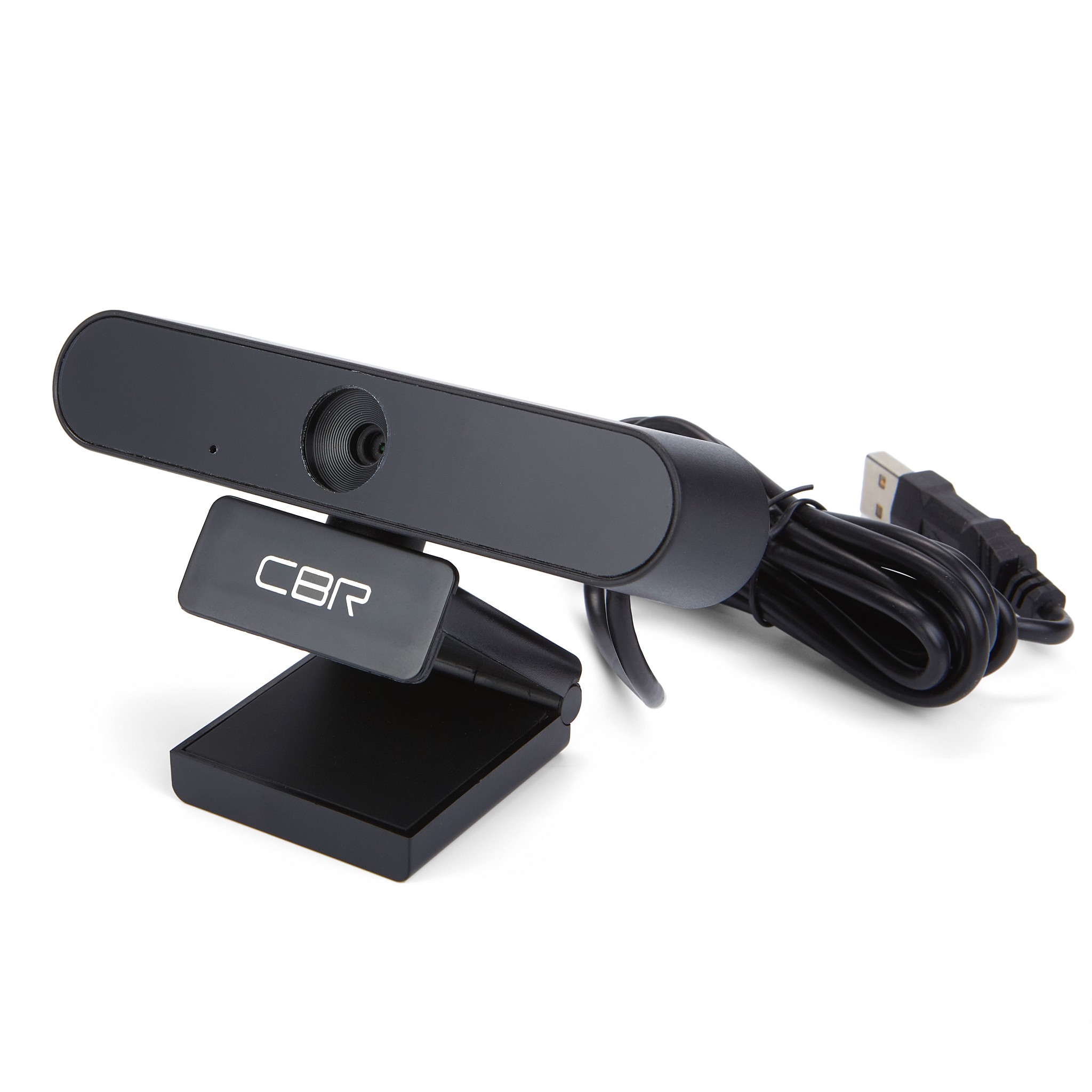 CBR CW 870FHD Black, Веб-камера с матрицей 2 МП, разрешение видео 1920х1080, USB 2.0, встроенный микрофон с шумоподавлением, автофокус, крепление на мониторе, длина кабеля 1,8 м, цвет чёрный
